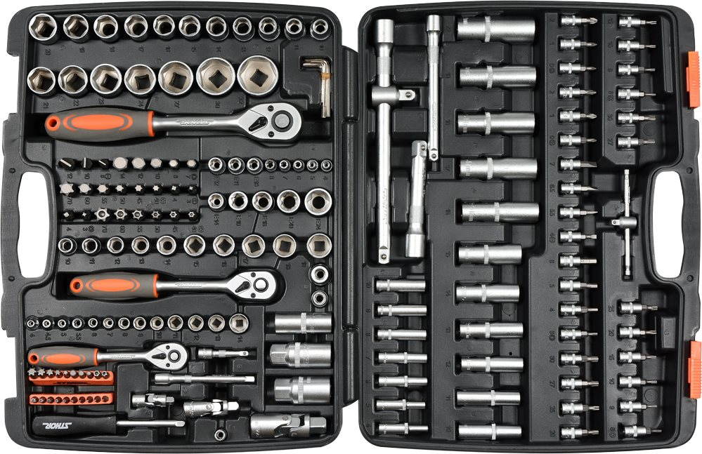 STHOR TO-58688, 1/2″, 3/8″, 1/4″, krova készlet, 173 db