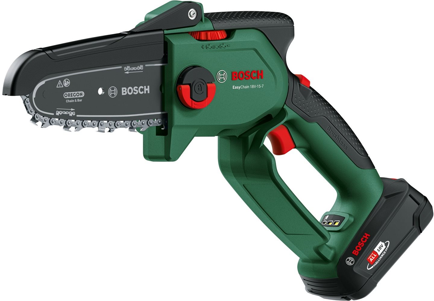 BOSCH 06008B8900 AKU EasyChain egykezes láncfűrész, 18V-15-7 (1×2,5 Ah)