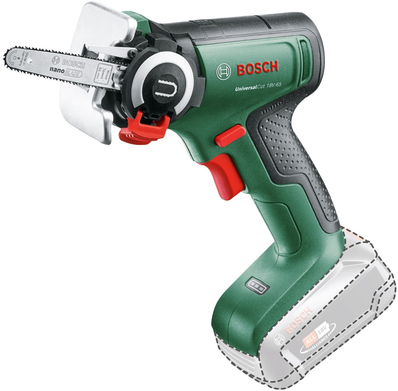BOSCH AKU UniversalCut 18V-65 (AKU nélkül) 0.603.3D5.200 egykezes láncfűrész