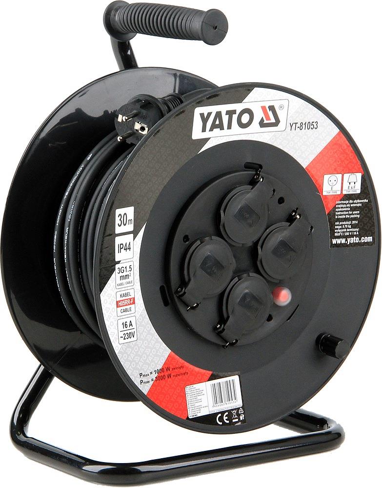 YATO dobhosszabbító kábel 4 foglalatos IP44 16A 30 m