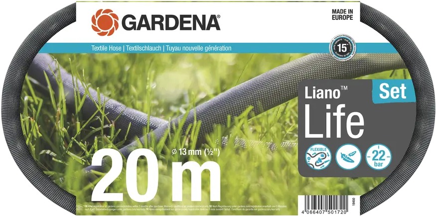 GARDENA Liano™ Life Textiltömlő készlet, 13 mm, 20 m