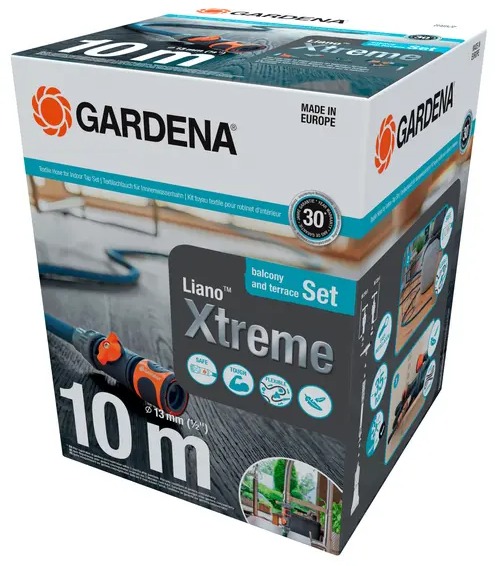 GARDENA Liano™ Xtreme Textil locsolótömlő készlet adapterrel, 13 mm, 10 m