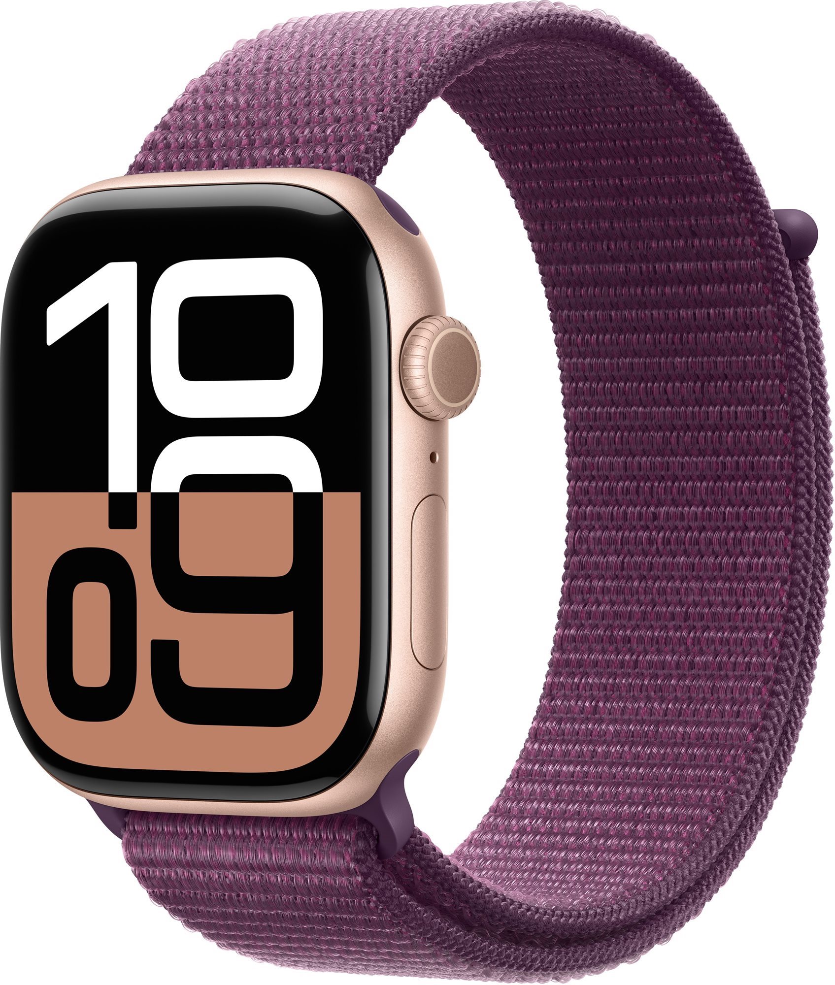 Apple Watch Series 10 46mm Cellular + rozéarany alumínium tok, szilva varrott szíj