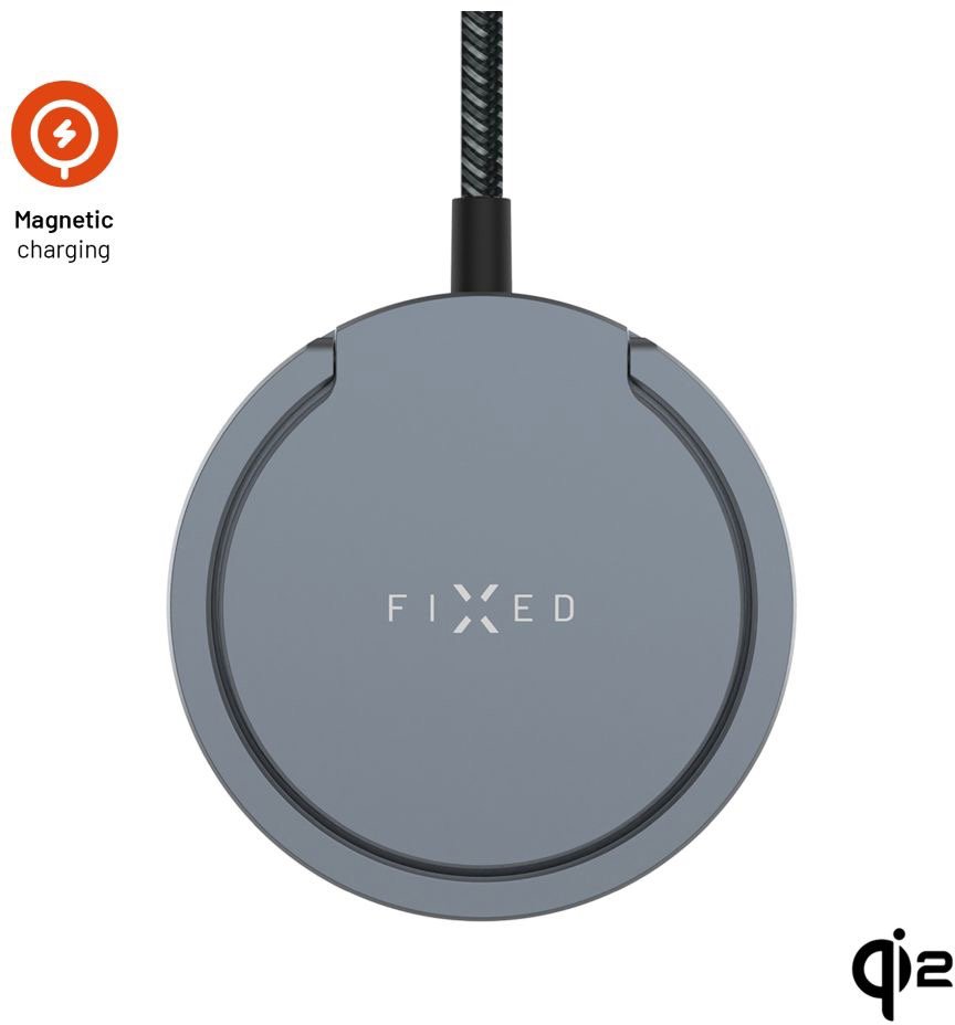 FIXED MagPad Pro2 töltőállvány MagSafe és Qi2 támogatással, 15 W, szürke