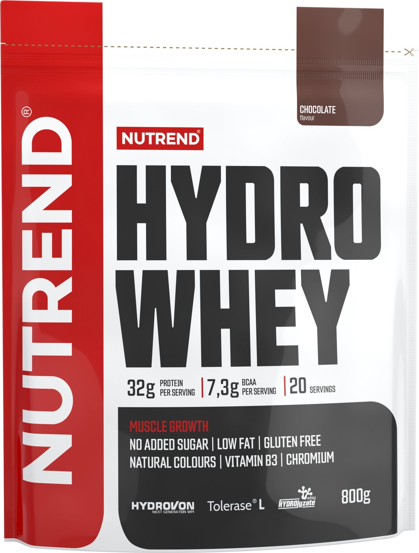 Nutrend Hydro Whey, 800 g, csokoládé