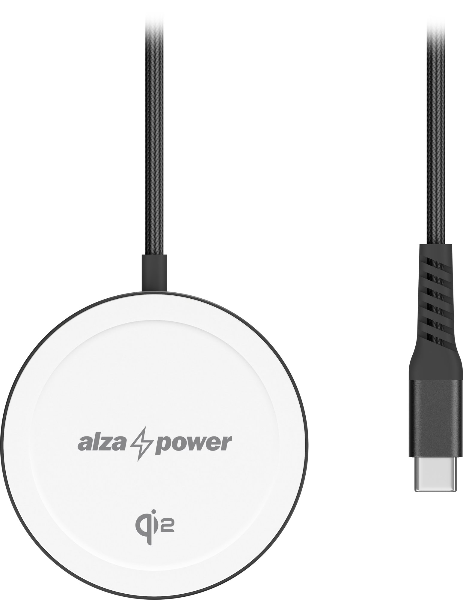 AlzaPower Q110B Wireless Qi2 Charger 15W, fekete