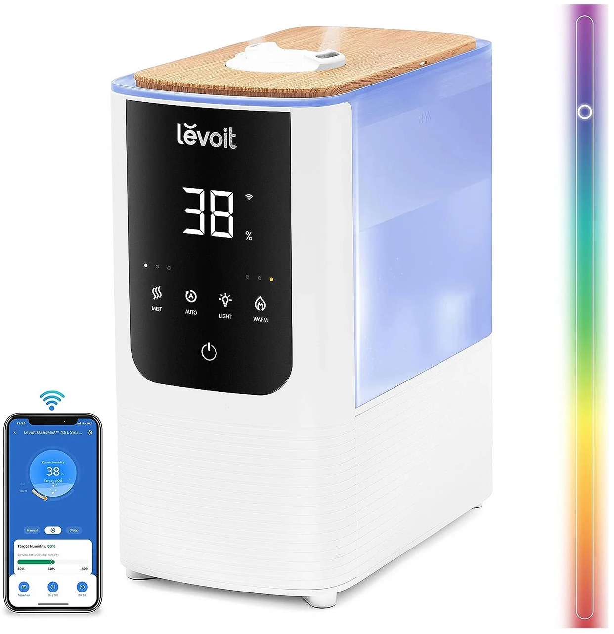Levoit OasisMist 450S Smart 4,5 l RGB háttérvilágítással