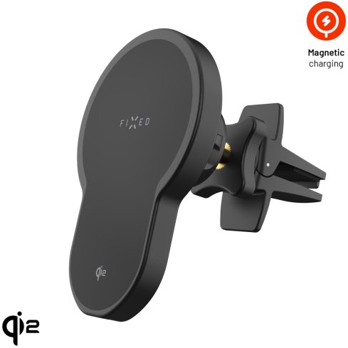 FIXED MagClick2 MagSafe Qi2 15W-os csatlakozótámogatással fekete