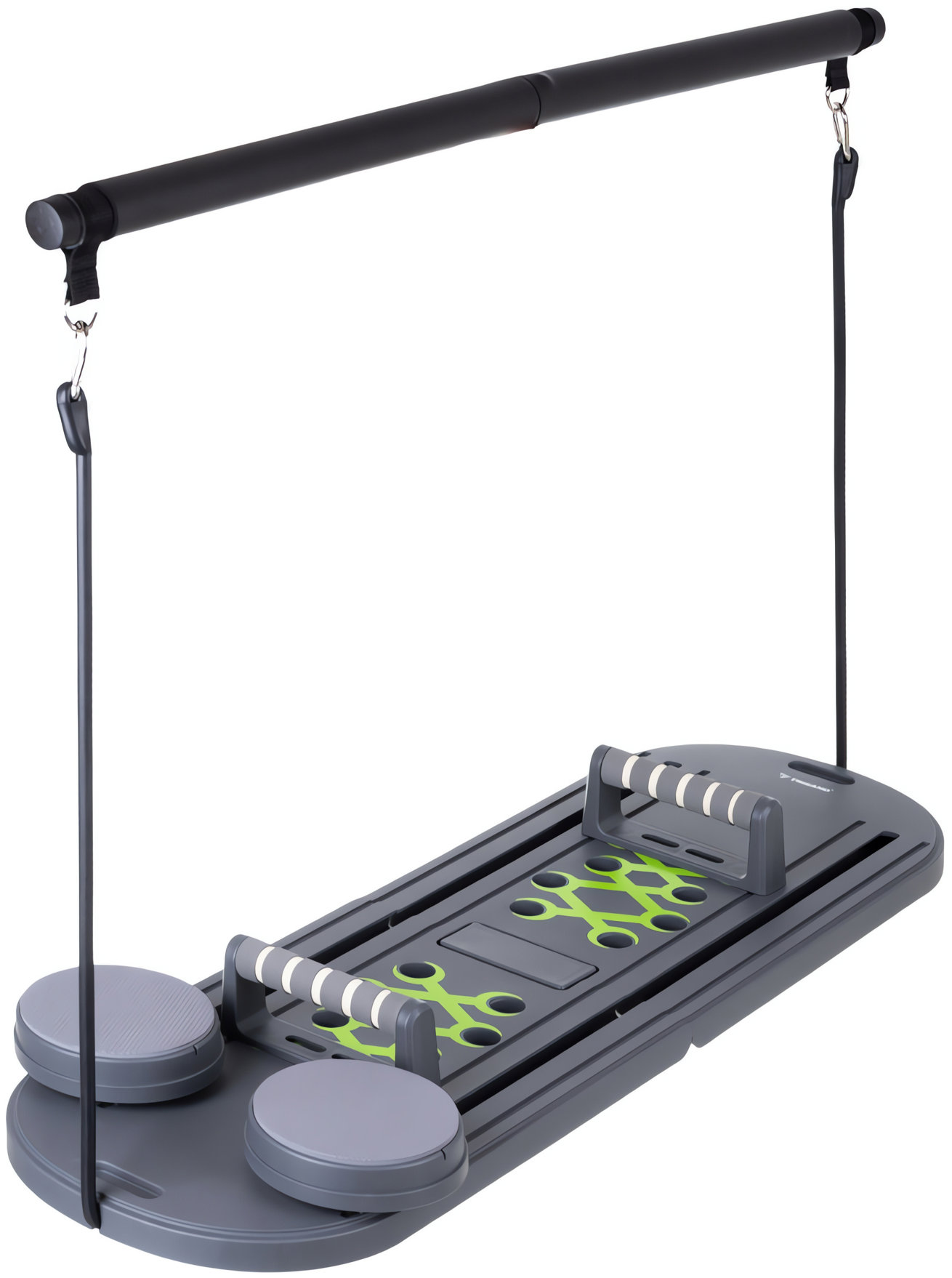 Trizand 27190 Multifunkcionális Pilates edződeszka fogantyúkkal, 97 × 35 cm, szürke