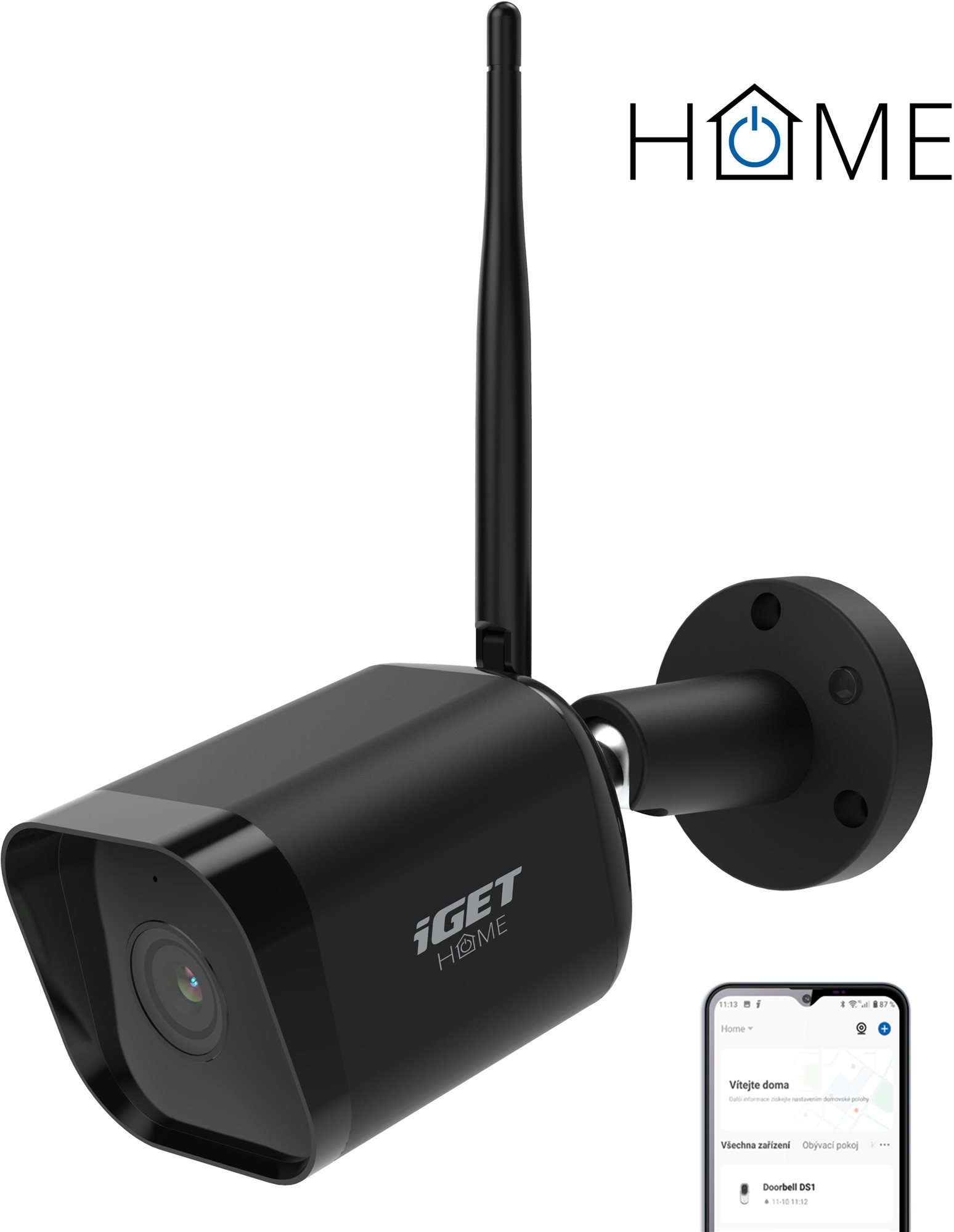 iGET HOME Camera CS6 Black – kültéri, FullHD, hang- és mozgásérzékelő, éjjellátás