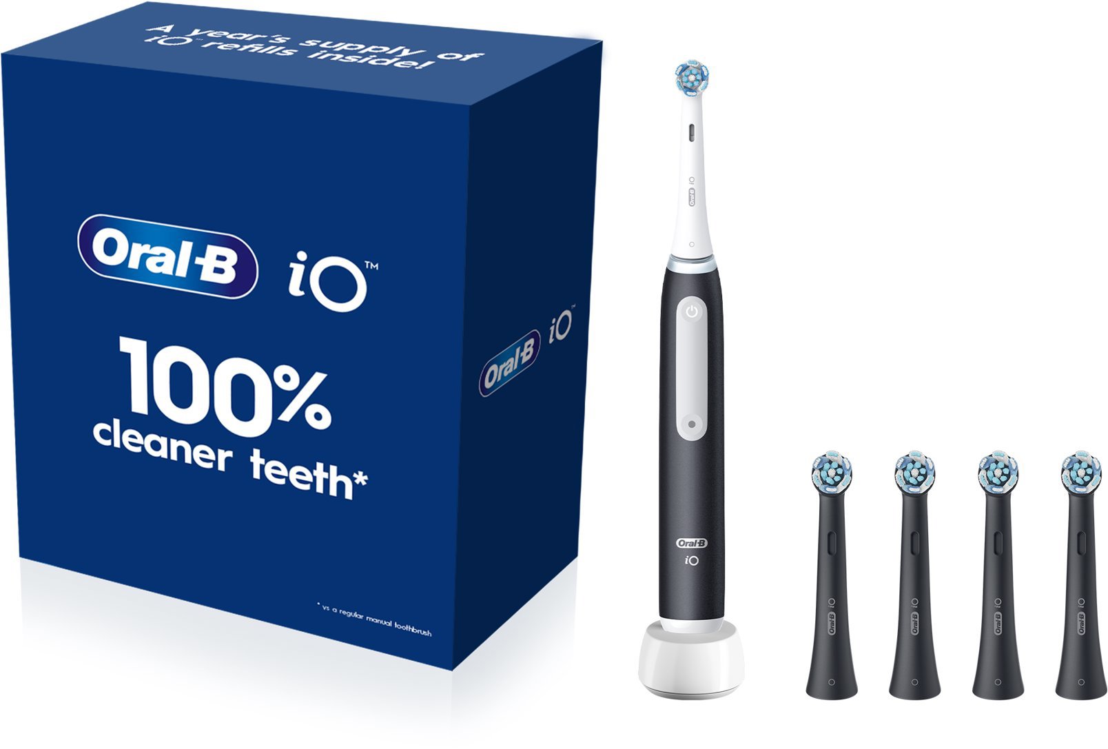 Oral-B iO 3 Black + Oral-B iO Ultimate Clean Black, 4 db