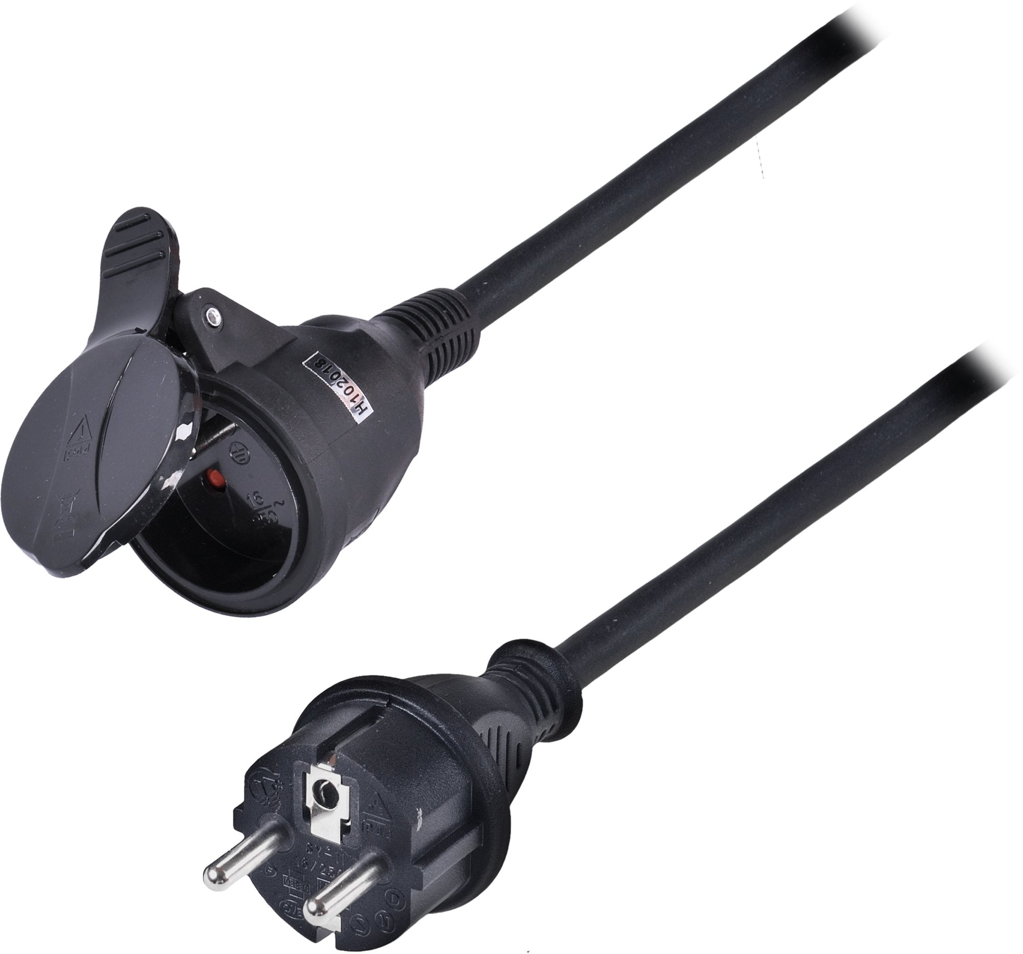 Solight hosszabbító vezeték – kapcsoló, 30 m, 3 x 1,5 mm2, gumi, fekete