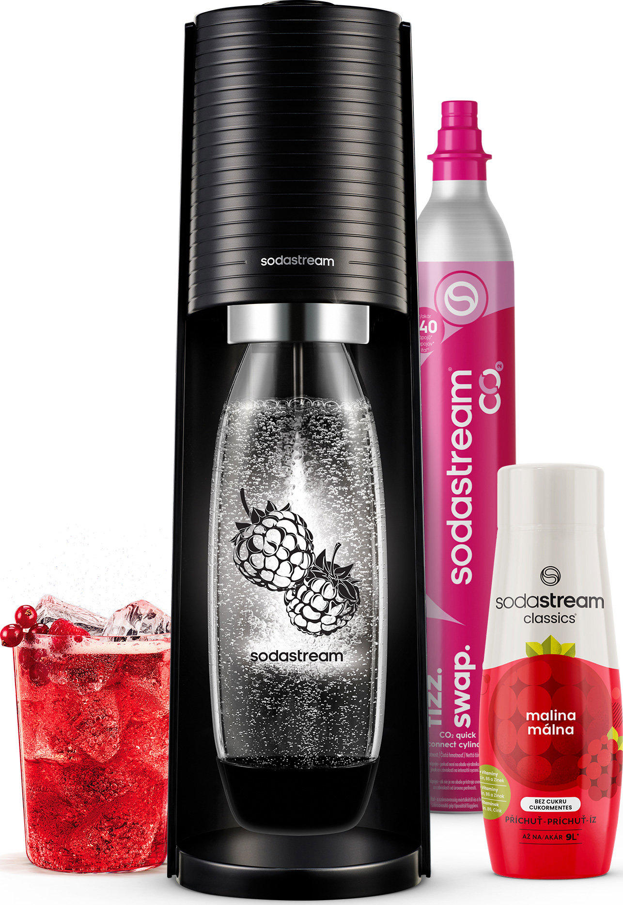 SodaStream TERRA Black Málna Zero Multipack