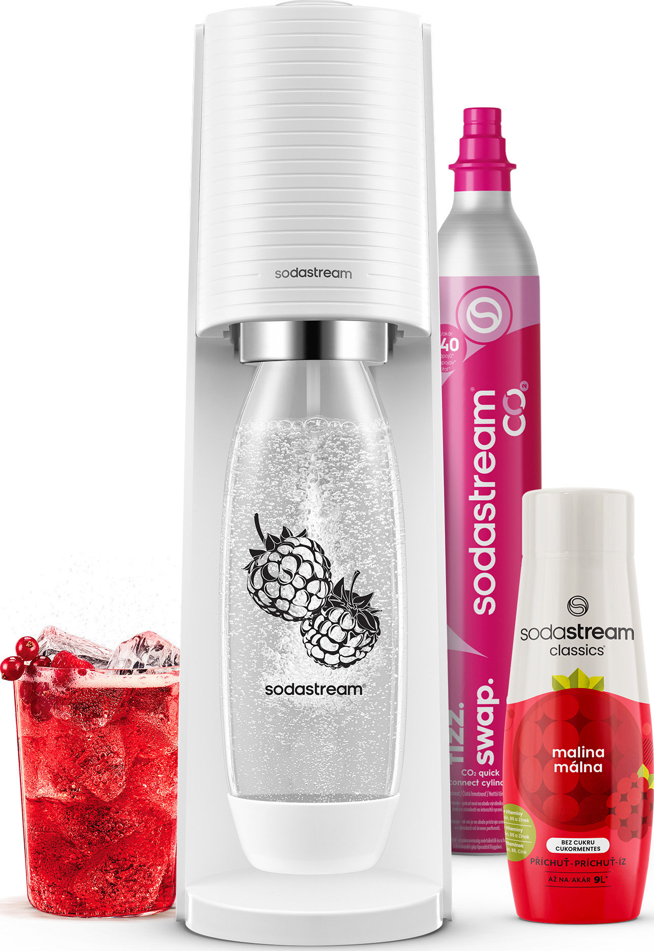 SodaStream TERRA White Málna Zero Mpack