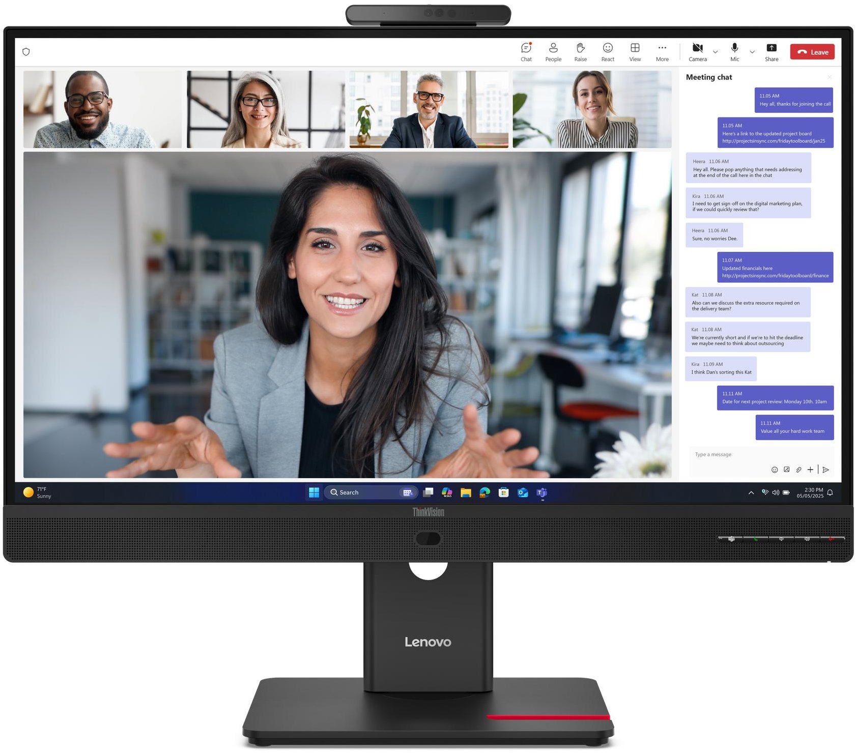 27″ Lenovo ThinkVision T27QD-4v