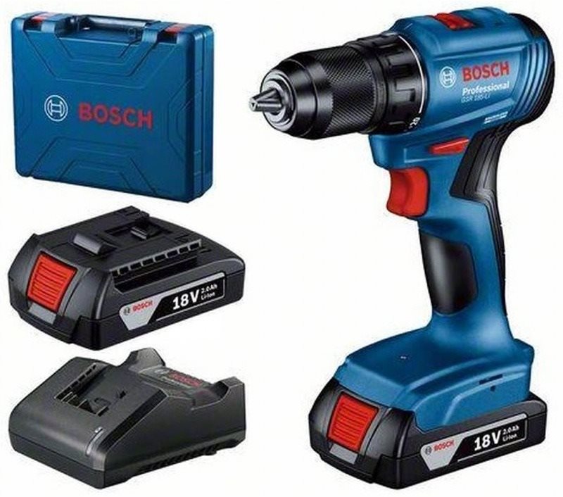 Bosch Professional 06019K3000 GSR 185-LI akkus fúró + koffer (2 × 2,0 Ah)