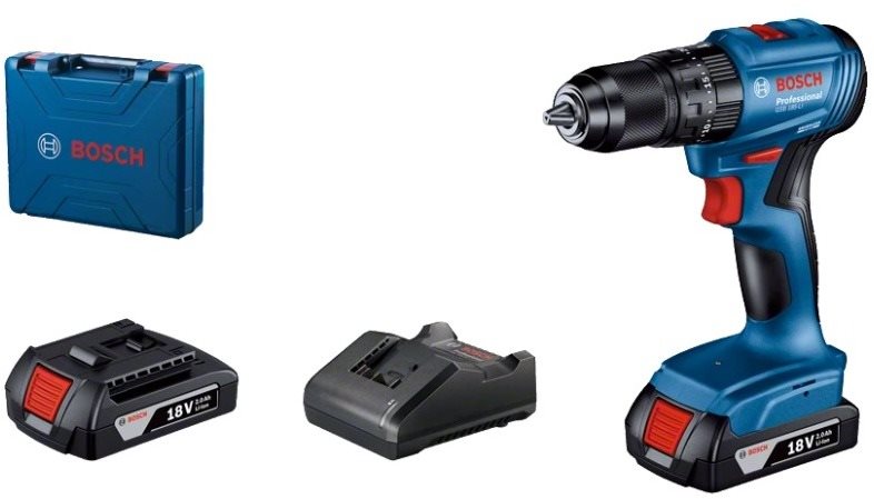 Bosch Professional 06019K3100 GSB 185-LI akkus ütvefúró + koffer (2 × 2,0 Ah)